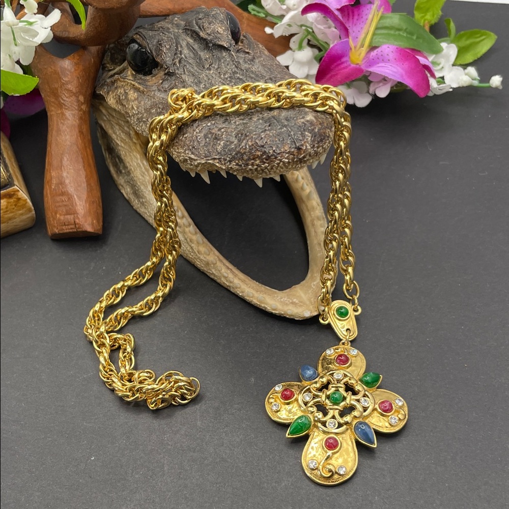 Trifari jewels of India Alfred Phillipe pendant necklace vintage C20